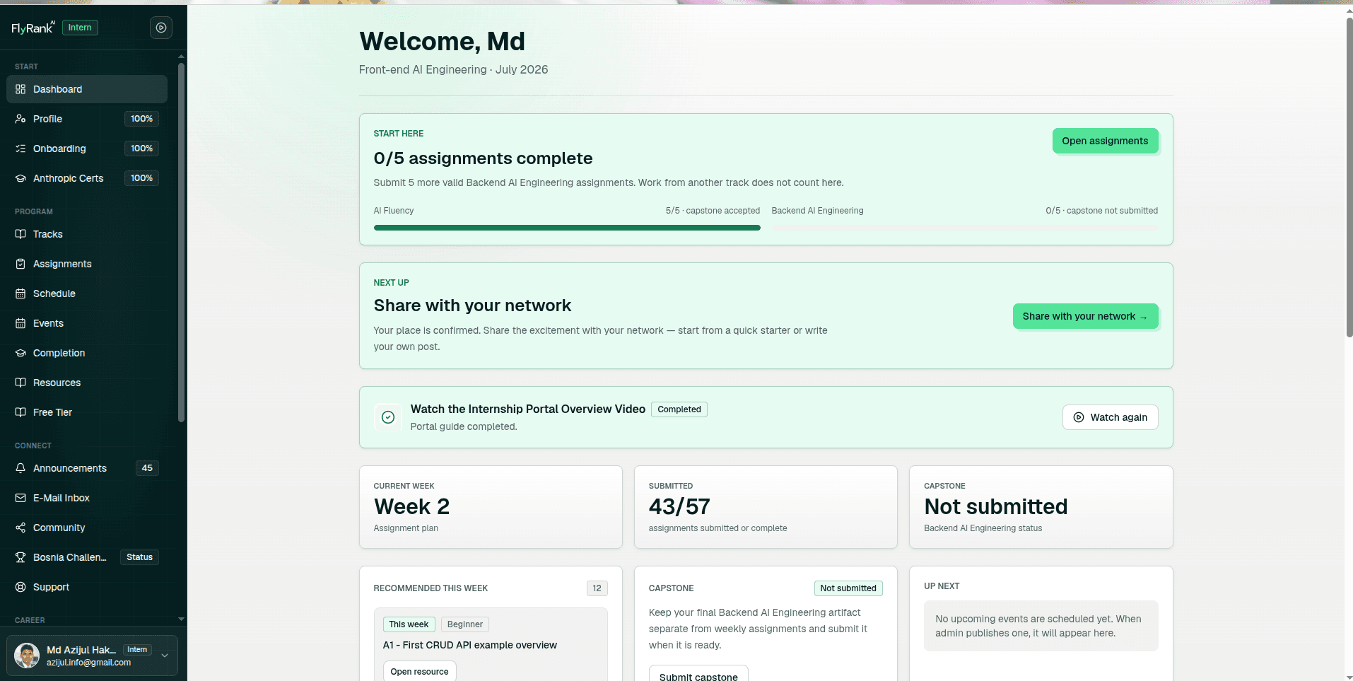 My FlyRank AI Internship Journey